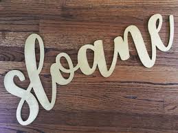 Custom Name Sign For Sloane Pretty Calligraphy Font In Metallic Gold Check Out 231designs On Etsy To Order Baby Name Signs Name Signs Room Signs