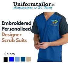 Personalized Embroidered Designer Scrub Suits With Your Logos Names Medical Scrubs Custom Scrubs Scrubs