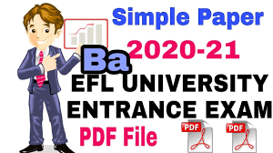 Eflu Entrance Exam 2020 Simple Test Paper In Pdf Files Youtube