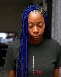 Black And Blue Knotless Braids Tolu Asani On Instagram Knotless B L U E Openings Re Avail Braids With Shaved Sides Box Braids Hairstyles For Black Women Braided Hairstyles For Black Women