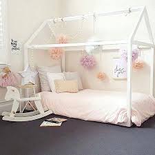 Decorating Ideas Dreamy Bedroom For Little Girl With House Frame Bed Flooringideashouse Toddler Floor Bed House Frame Bed Toddler Bedrooms
