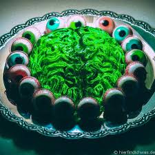 Schade nur, dass es ihn nur in rot und grün gibt! Halloween Grusel Mottoparty Gehirn Zombie Wackelpudding Dessert