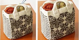 You voted for me to sew my own version of this tote and i did. Felted Snowflake Knitted Tote Free Knitting Pattern