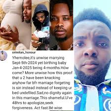 Mr.Unwise sends words to Yhemolee after welcoming first ch!ld