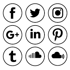 Line Round Social Media Icons Black New Socialmediaicons Social Media Icons Vector Social Media Icons Social Network Icons