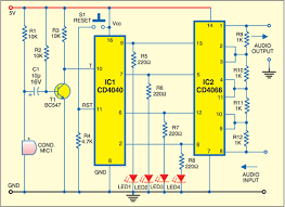 Clap Based Digital Volume Control Electronics For You Electronics For You Electronics Circuit Volume