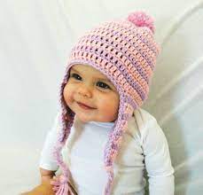 Baby Girl Winter Hat Pink And Purple Hat Crochet Hat Newborn Baby Hat Earflaps Girl Hat 3 6 12 Mont Baby Girl Winter Hats Girls Crochet Hats Crochet Hats