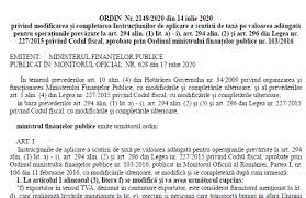 Au aparut instrucţiunile de aplicare a scutirii de taxă pe valoarea adăugată pentru operaţiunile prevăzute la art. Omfp Nr 2148 2020 Modificare InstrucÈ›iuni Scutire Tva Info Oficial È™i Text Integral Cabinetexpert Ro Blog Contabilitate
