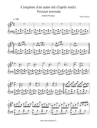 Comptine D Un Autre été L Après Midi Piano Comptine D Un Autre Ete L Apres Midi Normale Amelie Poulain Yann Tiersen Sheet Music For Piano Download En 2020 Yann Tiersen Comptine D Un Autre Ete Chansons Piano