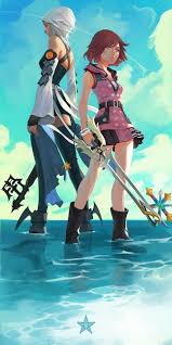 Square enix has released two new artworks of kairi wielding her destiny embrace keyblade in kingdom hearts iii. Kairi And Aqua Kingdom Hearts Wallpaper Kingdom Hearts Kingdom Hearts Art