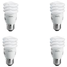 Philips 60 Watt Equivalent Spiral A Line Cfl Light Bulb Soft White 2700k 4 Pack