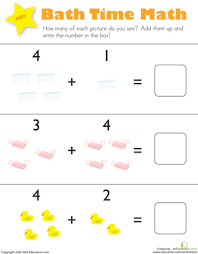 Picture Math Problems Worksheet Education Com Kindergarten Math Worksheets Addition Kindergarten Addition Worksheets Kindergarten Math