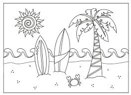 Dogs love to chew on bones, run and fetch balls, and find more time to play! A Beach Scene Coloring Page Summer Coloring Pages Summer Coloring Sheets Beach Coloring Pages