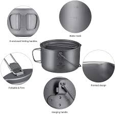 By bayou classic (25) $ 59 18. Buy Cook N Escape Titanium Camping Cookware Ultralight 2 Piece 1 5l Hanging Pot And 0 45l Pan With Folding Handle Outdoor Cookset Open Over Fire Hiking Backpacking Online In Japan B08s6mvk1j