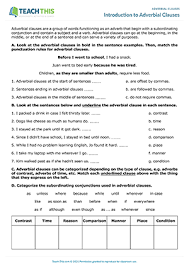 An adverbial clause (or an adverb clause) is a group of words which plays the role of an adverb. Adverbial Clauses Esl Worksheets Games Activities