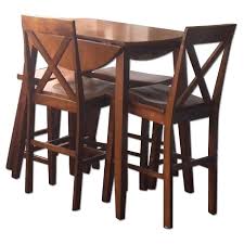 Gently distressed with loads of character, this dining table exudes stylish panache. Round Drop Leaf Counter Height Table W 4 Chairs Aptdeco