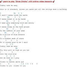 Dixie Chicks Cowboy Take Me Away Guitar Chords Lyrics Guitar Chords And Lyrics Lyrics And Chords Guitar Tabs Songs