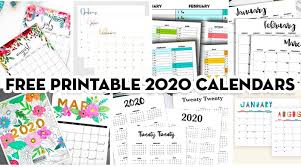 All calendar templates are free, blank, printable and fully editable! 20 Free Printable 2020 Calendars Lovely Planner