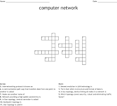 If you apply the setup file to a computer that has already been set up, existing accounts and data. Computer Networks Crossword Wordmint