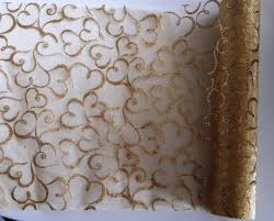 Tischband Deko Stoff Herzen Gold Tischband Deko Goldene Hochzeit