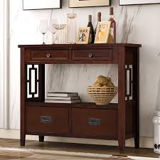 Mobile credenza provides drawers and open storage and complements any workstation. Must Have Modern Console Table Wood Sofa Table With 4 Drawers And 1 Shelves Sideboard Buffet Table Narrow Accent Table Furniture For Entryway Living Room Bedroom Hallway Espresso From Unbraned Accuweather Shop