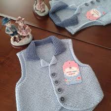 Tunus Isi Erkek Bebek Yelegi El Isi Hobiler Baby Knitting Patterns Bebek Yelek Orgu