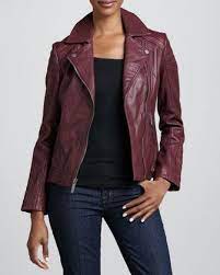 Neiman Marcus Notched Collar Trapunto Leather Moto Jacket Leather Jackets Women Leather Jacket Leather Moto Jacket