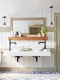 Lights for sloping ceilings and vaulted ceiling lights. This Eco Friendly Farmhouse Makeover Is A Must See Sloped Ceiling Bathroom Sloped Ceiling Lighting Farmhouse Vanity Lights