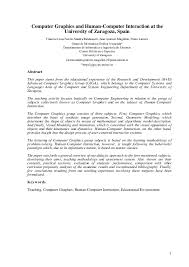 Advanced topics in computer science: Pdf Computer Graphics And Human Computer Interaction At The University Of Zaragoza Spain Sandra Baldassarri Pedro Latorre And Juan Magallon Academia Edu