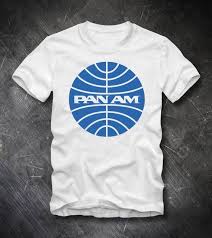 Pan Am T Shirt Airline Pan American World Airways Logo Airport Plane Flight Jet America Us Retro Vintage 60s 70s 80s 90s Old School Pan American Planet Shirts Retro Vintage