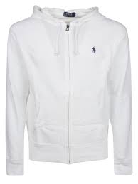 Ralph Lauren Zip Up Hoodie In White Modesens Kappa Sportswear Ralph Lauren Hoodies