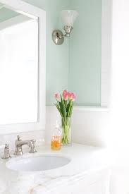 Loving This Mint Green In The Powder Room So Fresh And Clean Design By J Kurtz Design Green Bathroom Colors Mint Green Bathrooms Green Bathroom