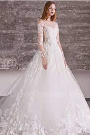 Princess Ball Gown Illusion Neckline Cold Shoulder Long Sleeve Corset Lace Tulle Wedding Dress Princess Ball Gowns Ball Gowns Wedding Ball Gown Wedding Dress