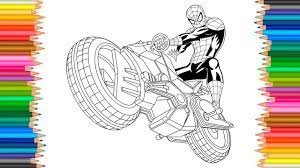 1024x791 limited spiderman colouring sheet coloring pages best spider man. Spiderman On Bike Coloring Pages Novocom Top