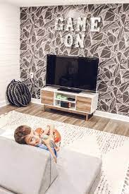 Game Room Makeover With Wallpaper Inspired Reality Boys Game Room Kids Bedroom Wallpaper Big Kid Bedroom