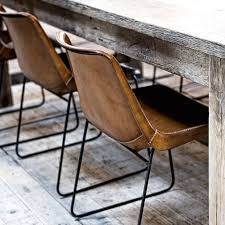 Cognac Coloured Saddle Leather And Metal Chairs Woontheater Leather Dining Room Chairs Leather Dining Chairs Dining Chairs