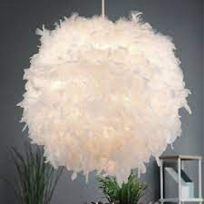 €574.90 günstig modern schnell hängeleuchte in gold. Design Hangelampe Schlafzimmer Kugel Feder Pendelleuchte Weiss Durchmesser 60 Cm Ebay