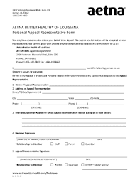 Coventry health care of virginia, inc. Fillable Online Suite 200 Kenner La 70062 18552420802 Aetna Better Health Of Louisiana Personal Appeal Representative Form You May Have Someone Else Act On Your Behalf In An Appeal Fax Email Print Pdffiller