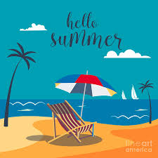 When the northern hemisphere is in the throes of january, all things tropical take on new importance for snowbound humans. Hello Summer Poster Tropical Beach Digital Art By Ivector