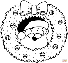 Santa Wreath Coloring Pages Santawreathcoloringpages In 2020 Santa Coloring Pages Christmas Coloring Pages Merry Christmas Coloring Pages
