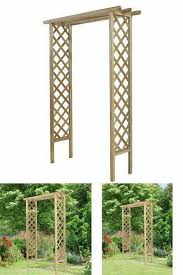 Wooden Garden Arch Climbing Plants Flowers Roses Trellis Arbour Pergola Pathway Gardenoutdoorscollection