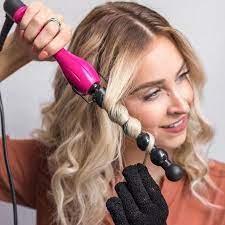 Revlon Pro Collection Ceramic Bubble Curling Wand Pink With Protective Glove Walmart Com Wand Curls Lace Hair Brown Hair With Blonde Ends