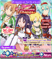 So Psyched Costume Change Record Crystal Scout Sword Art Online Sword Art Art