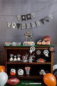 We accomplished this by using ski gear my husband already had, things from around the house to make it feel like a ski lodge, and inexpensive decorating materials. Sports Birthday Party Ideas Decorations Kim Byers
