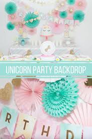 Simple Birthday Party Decoration Ideas For Adults See How Natalie From Fern Maple Made This Simple Backdrop For The Unicorn Birthd Simple Birthday Decorations Simple Birthday Party Birthday Table Decorations