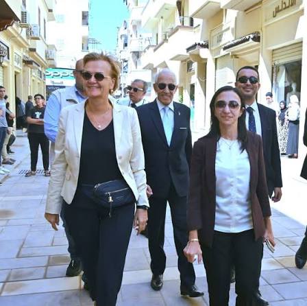 سفيرة الاتحاد الأوروبي أنجلينا إيخهورست في زيارة تاريخية لمدينة #رشيد رفقة الدكتورة جاكلين عازر محافظ البحيرة 🔥🔥 بجد حاجة في منتهى الجمال 🫡❤️