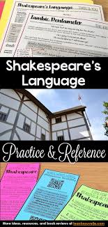 Shakespeare S Language Worksheets And Bookmarks Shakespeare In 30 English Language Arts High School Middle School English Language Arts Teaching Shakespeare