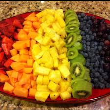 Rainbow Fruit Tray Presentation Des Plats Alimentation Cuisine