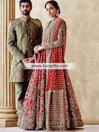 Venetian Red Gladiolus Pakistani Bridal Dresses Anarkali Bridal Bridal Dresses