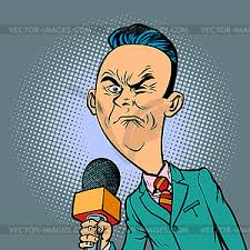 Don't gloat over your rival's misfortune. Wrinkled Nasty Bad Reporter Correspondent Journalis Royalty Free Vector Clipart